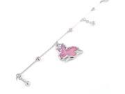 Glamorousky High Quality Cutie Pink Rabbit Anklet with Pink Swarovski Element Crystals Length 24cm About 9.4 inch