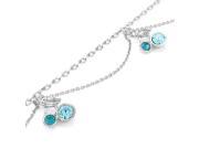 Glamorousky High Quality Elegant Cherry Anklet with Blue Swarovski Element Crystals Length 21.5cm About 8.5 inch