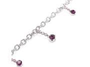 Glamorousky High Quality Simple Anklet with Purple Swarovski Element Crystals Length 24cm About 9.4 inch