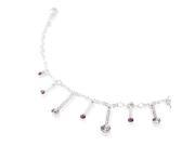 Glamorousky High Quality Elegant Charms Anklet with Purple Swarovski Element Crystals Length 24cm About 9.4 inch