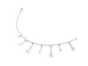 Glamorousky High Quality Elegant Charms Anklet with Silver Swarovski Element Crystals Length 24cm About 9.4 inch