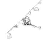 Glamorousky High Quality Elegant Heart Anklet with Silver Swarovski Element Crystals Length 23cm About 9.1 inch
