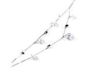 Glamorousky High Quality Simple Anklet with Black Swarovski Element Crystals and CZ Length 23cm About 9.1 inch