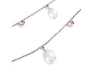 Glamorousky High Quality Simple Anklet with Purple Swarovski Element Crystals and CZ Length 23cm About 9.1 inch