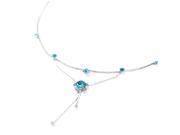Glamorousky High Quality Flower Anklet with Blue Swarovski Element Crystals Length 24cm About 9.4 inch