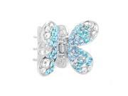 Glamorousky High Quality Butterfly Hair Clip in Light Blue and Silver Swarovski Element Crystals