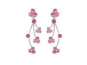Glamorousky High Quality Elegant Rainbow Earrings with Pink Swarovski Element Crystals