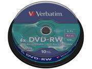 Verbatim DVD RW 4.7Gb 4x Spindle 10 No 43552 verbatim dvdrw 4.7 gb dvd