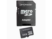 ProMaster 32GB MicroSD Card Class 10 with Full Size SD Adapter