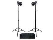 Promaster SM180 180Ws Manual Control 2 Light Studio Kit with Bulbs Case 6798