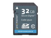 ProMaster Performance SDHC CLASS 10 32GB Secure Digital Memory Card
