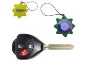 HQRP Remote Uncut Key Shell FOB with 3 Buttons for Toyota Highlander Matrix RAV4 Yaris Venza plus HQRP UV Meter