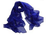 Chicastic Royal Blue Solid Colors Silk Chiffon Scarf Wrap Stole Shawl