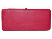 Chicastic Fuchsia Pink Snakeskin Faux Patent Leather Flat Hard Clutch Wallet