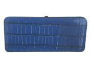 Chicastic Faux Snakeskin Leather Flat Hard Case Clutch Wallet Blue