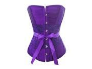 Chicastic Sexy Purple Satin Lace Corset With Strong Boning Extra Large