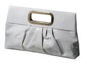 Chicastic Oversized Glossy Casual Evening Clutch Purse Metal Grip White