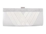 Chicastic Satin Pleated Evening Wedding Hard Clutch BagWhite