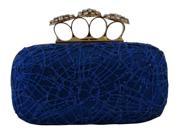 Chicastic Knuckle Duster Clutch Mesh Evening Bag With Rhinestones Royal Blue
