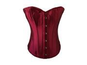 Chicastic Wine Red Satin Sexy Strong Boned Corset Top M