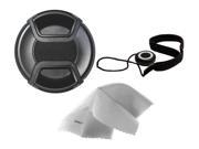 Canon EOS Rebel SL1 Lens Cap Center Pinch 67mm Lens Cap Holder Nw Direct Microfiber Cleaning Cloth.