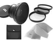 Fujifilm HS10 0.43X High Definition Super Wide Angle Lens w Macro 58mm 3 Piece Filter Kit Nw Direct Micro Fiber Cleaning Cloth