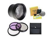 Sony HDR PJ810 2.2x High Definition Super Telephoto Lens 46mm 3 Piece Filter Kit Stepping Ring 46 58 Nw Direct 5 Piece Cleaning Kit