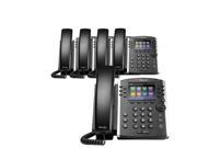 Polycom VVX 400 5 Pack 12 line Mid Range Business Media Phone with Color Display
