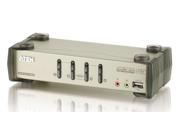 Aten T21420w ATEN 4 Port USB 2.0 KVMP Switch with Audio Support and Cables CS1734B Silver