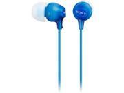 Sony MDREX15LP L Sony In Ear Headphones Blue Stereo Blue Mini phone Wired 16 Ohm 8 Hz 22 kHz Gold Plated Earbud Binaural In ear
