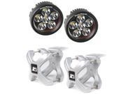 Rugged Ridge X Clamp And Round Led Light Kit Small Silver 2 Pieces 15210.35