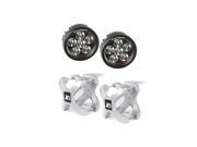 Rugged Ridge X Clamp And Round Led Light Kit Large Silver 2 Pieces 15210.14