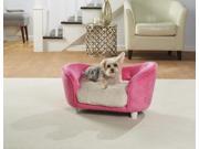 Enchanted Home Pet Ultra Plush Snuggle Pet Sofa Pink with Fur Seat
