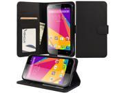 for BLU Studio 5.5k D710 Wallet Case Flip Cover with Stand Credit Card ID Slots Currency Pocket Black PU Leather