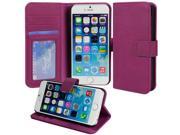 for Apple iPhone 6 Plus 5.5 inch Luxury Purple Folio Wallet Style PU Leather Case Hard Flip Cover Stand Magnetic Snap Closure ID and Credit Payment Card