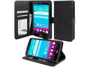 for LG G4 Flip Wallet Phone Case Leather Cover w Stand Card Slots Black LG H815
