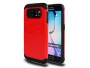 for Samsung Galaxy S6 SM G920 EXCLUSIVE Hybrid Case 2 Layer Protective Hard Shell Cover Red