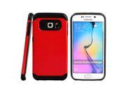 for Samsung Galaxy S6 Edge SM G925 EXCLUSIVE Hybrid Case 2 Layer Protective Hard Shell Cover Red