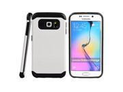 for Samsung Galaxy S6 Edge SM G925 EXCLUSIVE Hybrid Case 2 Layer Protective Hard Shell Cover White