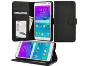 for Samsung Galaxy Note 5 Wallet Case Flip Cover with Stand Credit Card ID Slots Currency Pocket Note5 Case Black PU Leather
