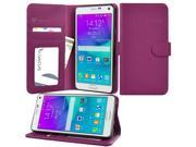 for Samsung Galaxy Note 5 Wallet Case Flip Cover with Stand Credit Card ID Slots Currency Pocket Note5 Case Purple PU Leather