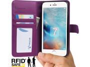 iPhone 7 Case Abacus24 7 Wallet Case with RFID Blocking Flip Cover PU Leather Purple