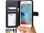 iPhone 7 Case Abacus24 7 Wallet Case with RFID Blocking Flip Cover PU Leather Black
