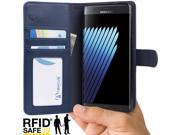 Galaxy Note 7 Case Abacus24 7 Wallet Case with RFID Blocking Flip Cover PU Leather Blue