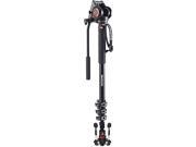 Manfrotto Xpro Aluminum Video Monopod With 500 Series Video Head Black