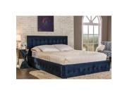 Baxton Studio Morgan Contemporary Navy Blue Velvet Button Tufted Platform Bed Queen