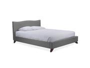Baxton Studio Battersby Grey Linen Modern Queen Size Bed with Upholstered