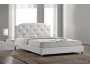 Baxton Studio Canterbury White Leather Contemporary Full Size Bed