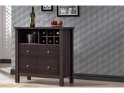 Baxton Studio Dakota Modern and Contemporary Dark Espresso Brown Wood Wine Bar Cabinet