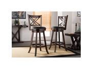 Baxton Studio Timothy Espresso Brown 29 Swivel Bar Stool with Upholstered Seat